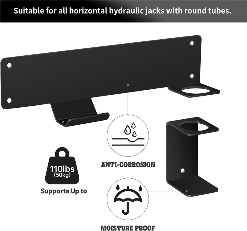 OMMUU Wall Mount Floor Jack Stand Rack Organizer, Car Hydraulic Trolley Jack Stands Holder Wall Storage Rack Mount Brackets Jack Stands Tower Racing Trailer Accessories Tool - Image 4